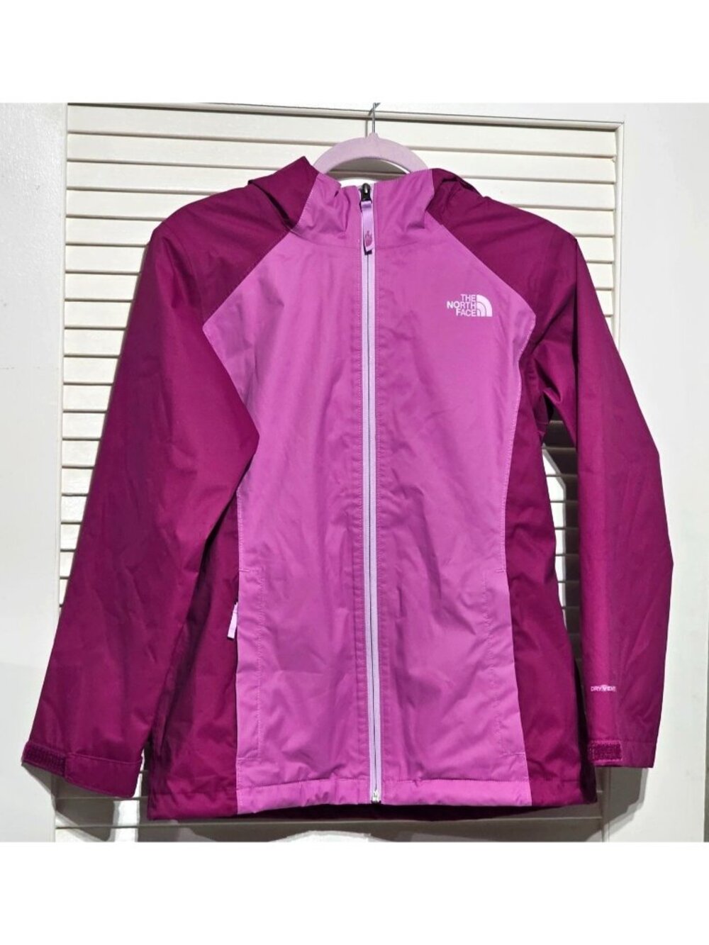 The North Face Girls Youth Pink Magenta Windbreaker Hooded Jacket Sz L14/16 2986 - Picture 12 of 15